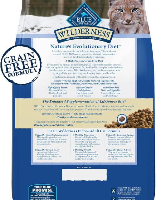 Load image into Gallery viewer, Blue Buffalo Wilderness High Protein Grain Free, Natural Adult Indoor Dry Cat Food, Chicken
