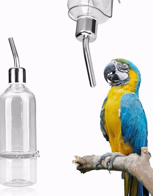 Load image into Gallery viewer, Pet Water Dispenser Automatic Pet Water Feeder Pet Hanging Water Feeding Bottle Hamster Water Bottle Water Feeder for Birds with Stainless Steel Ball Nipple
