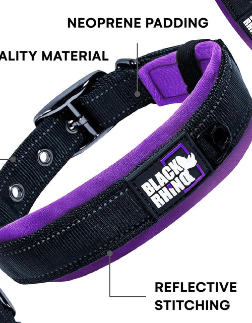 Load image into Gallery viewer, - the Comfort Collar Ultra Soft Neoprene Padded Dog Collar for All Breeds - Heavy Duty Adjustable Reflective Weatherproof (Medium, Purple/Bl)
