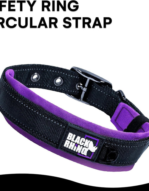 Load image into Gallery viewer, - the Comfort Collar Ultra Soft Neoprene Padded Dog Collar for All Breeds - Heavy Duty Adjustable Reflective Weatherproof (Medium, Purple/Bl)
