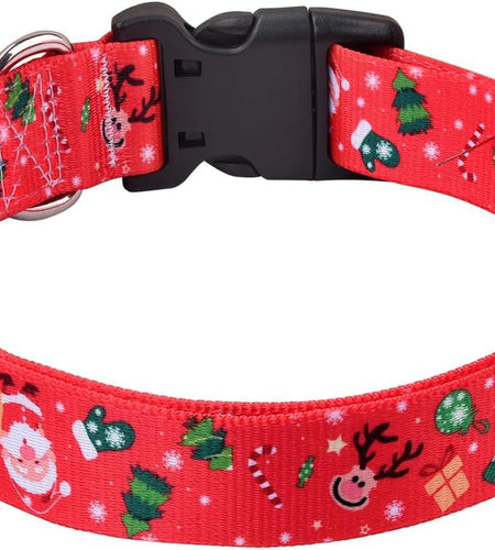 Dog Collar with Bohemia Floral Tribal Geometric Patterns - Soft Ethnic Style Collar Adjustable for Small Medium Large Dogs