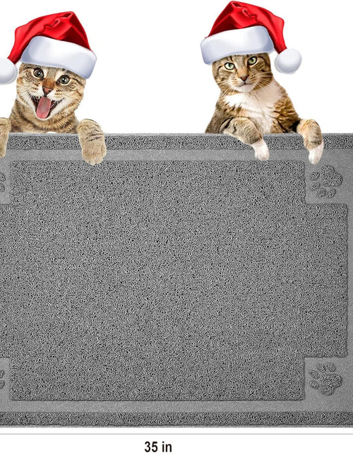 Load image into Gallery viewer, Large Cat Litter Mat Trapper 35.5"×23.5" Traps Litter from Box and Paws Scatter Control for Litter Box Soft on Sensitive Kitty Paws Easy to Clean Durable
