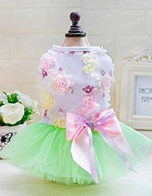 Load image into Gallery viewer, Pet Dog Dress Cute Girl Dogs Lace Skirt Puppy Princess Jumpsuit Party Floral Dresses Ribbon Bow Doggie Costumes
