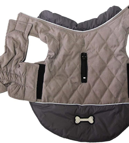 Reversible Dog Coats for Small Dogs Waterproof Warm Puppy Jacket for Cold Winter,Grey S