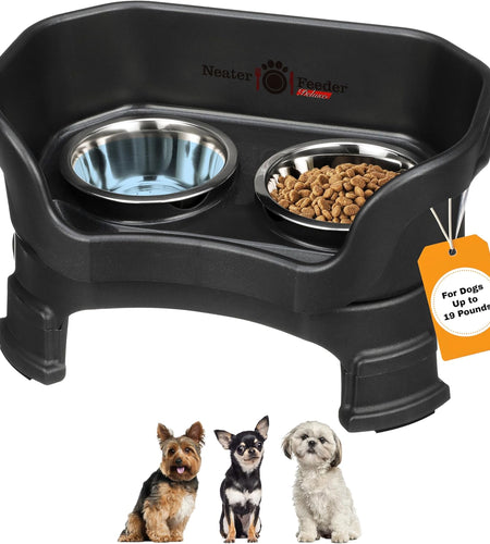 Neater Feeder Deluxe with Leg Extensions (Small, Midnight Black)