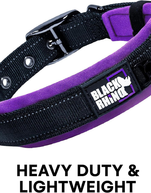 Load image into Gallery viewer, - the Comfort Collar Ultra Soft Neoprene Padded Dog Collar for All Breeds - Heavy Duty Adjustable Reflective Weatherproof (Medium, Purple/Bl)
