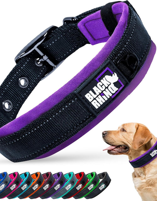 Load image into Gallery viewer, - the Comfort Collar Ultra Soft Neoprene Padded Dog Collar for All Breeds - Heavy Duty Adjustable Reflective Weatherproof (Medium, Purple/Bl)
