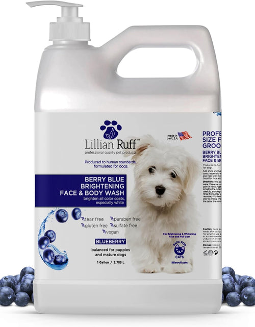 Load image into Gallery viewer, Berry Blue Brightening Face and Body Wash for Dogs - Blueberry Shampoo - Remove Tear Stains, Hydrate Dry Itchy Skin, Add Shine &amp; Luster to Coats (Berry Blue Shampoo Gallon/Pump)
