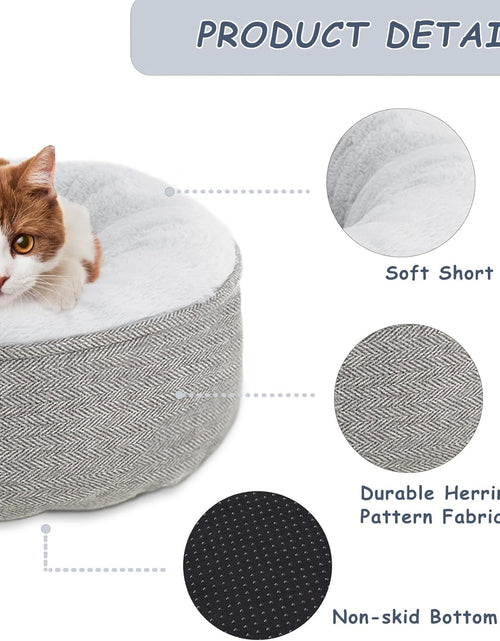 Load image into Gallery viewer, Cat Beds for Indoor Cats,Kitten Bed,Dog Bed for Extra Small Dogs Breeds,Puppy Kennel Bed, Comfy Durable Pet Sleeping Bed, Washable Roun Cat Bed &amp; Non-Slip Bottom, Size 18"L X 18"W X 6.5"Th
