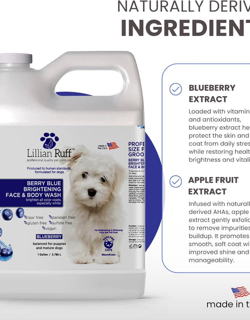 Load image into Gallery viewer, Berry Blue Brightening Face and Body Wash for Dogs - Blueberry Shampoo - Remove Tear Stains, Hydrate Dry Itchy Skin, Add Shine &amp; Luster to Coats (Berry Blue Shampoo Gallon/Pump)
