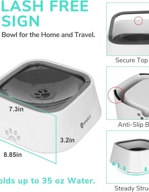 Load image into Gallery viewer, Dog Water Bowl, Dog Bowl No-Spill Pet Water Bowl 35Oz, Slow Water Feeder Dog Bowl, Vehicle Carried Dog Water Bowl for Dogs/Cats/Pets
