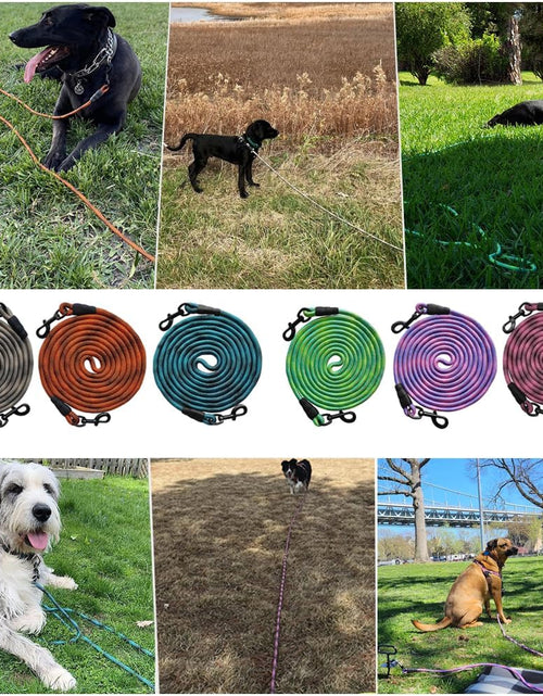 Load image into Gallery viewer, 8Ft/12Ft/20Ft/30Ft/50Ft/75Ft Dog Tie-Out Long Tether Rope Dog Leash, Outdoor Dog Yard Leash- Large Medium Small Dogs Training, Playing, Camping,Backyard
