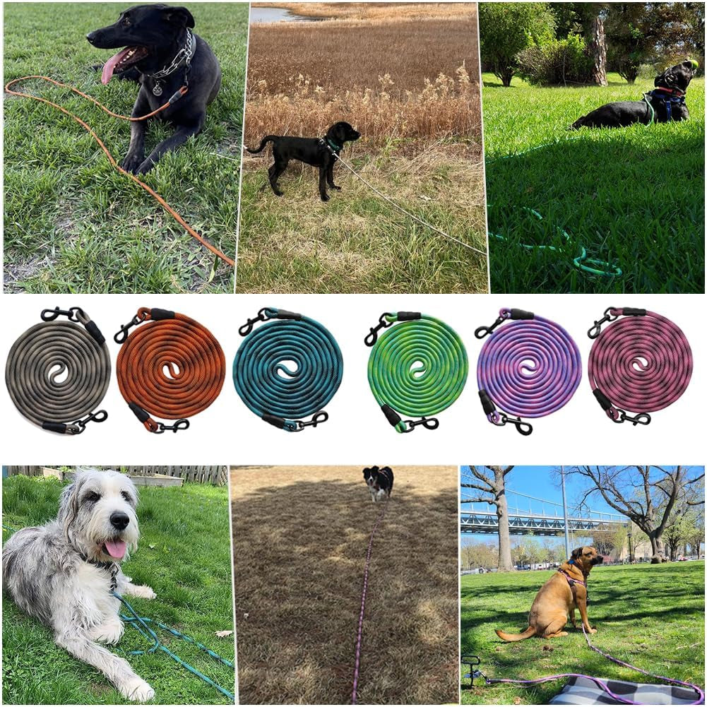 8Ft/12Ft/20Ft/30Ft/50Ft/75Ft Dog Tie-Out Long Tether Rope Dog Leash, Outdoor Dog Yard Leash- Large Medium Small Dogs Training, Playing, Camping,Backyard
