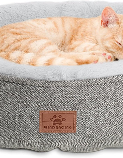 Load image into Gallery viewer, Cat Beds for Indoor Cats,Kitten Bed,Dog Bed for Extra Small Dogs Breeds,Puppy Kennel Bed, Comfy Durable Pet Sleeping Bed, Washable Roun Cat Bed &amp; Non-Slip Bottom, Size 18"L X 18"W X 6.5"Th

