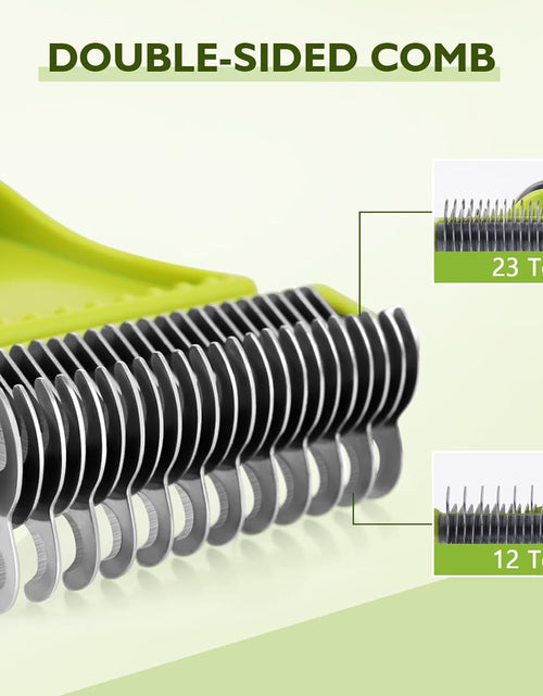 Load image into Gallery viewer, Pet Dematting Tool 2 Pack - Double Sided Undercoat Rake &amp; Dematting Comb for Detangling Matted or Knotted Undercoat Hair, Great for Medium or Long-Haired Dogs &amp; Cats
