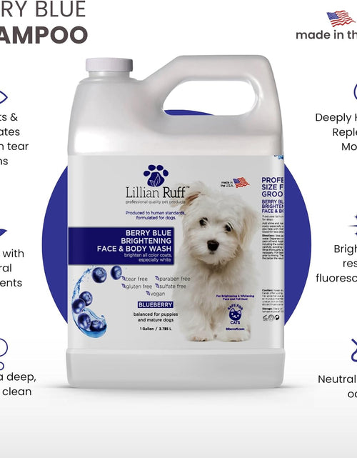 Load image into Gallery viewer, Berry Blue Brightening Face and Body Wash for Dogs - Blueberry Shampoo - Remove Tear Stains, Hydrate Dry Itchy Skin, Add Shine &amp; Luster to Coats (Berry Blue Shampoo Gallon/Pump)
