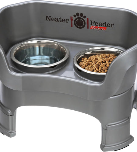 Neater Feeder Deluxe with Leg Extensions (Medium, Gunmetal Grey)