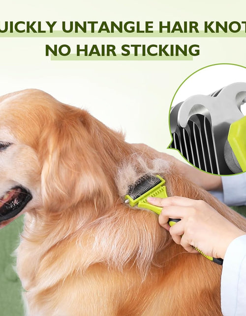 Load image into Gallery viewer, Pet Dematting Tool 2 Pack - Double Sided Undercoat Rake &amp; Dematting Comb for Detangling Matted or Knotted Undercoat Hair, Great for Medium or Long-Haired Dogs &amp; Cats
